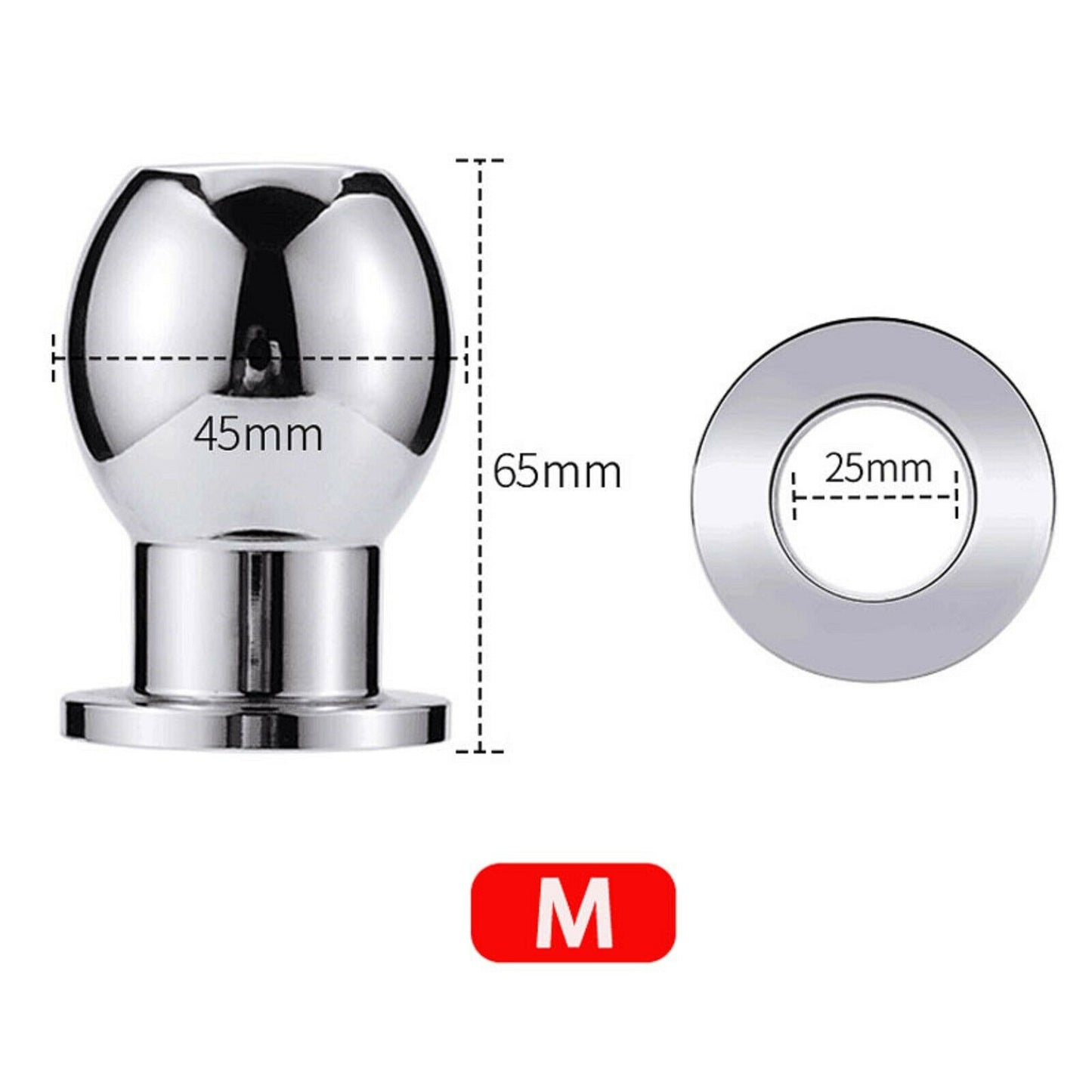 Hollow Steel Anal Butt Plug Dildo Speculum Dilator Stretcher Peephole Sex Toy