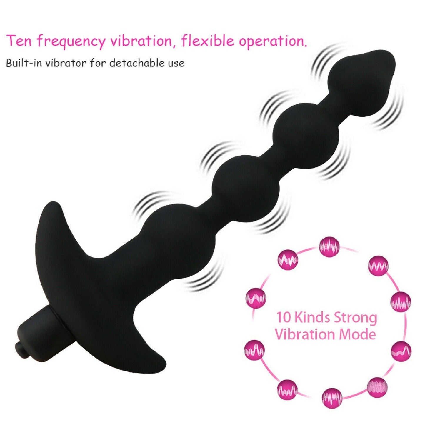 10 Speed Anal Vibrator Vibrating Anal Beads Prostate Massager Butt Plug Sex Toy