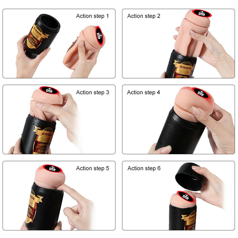 Masturbation Cup Male Masturbator Pussy Stroker Realistic Pocket Mens Sex Toy