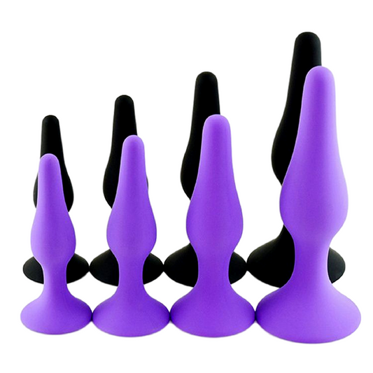 4 Pack Silicone Anal Butt Plug Anal Beads Trainer Kit Sub BDSM Gay Sex Toy New