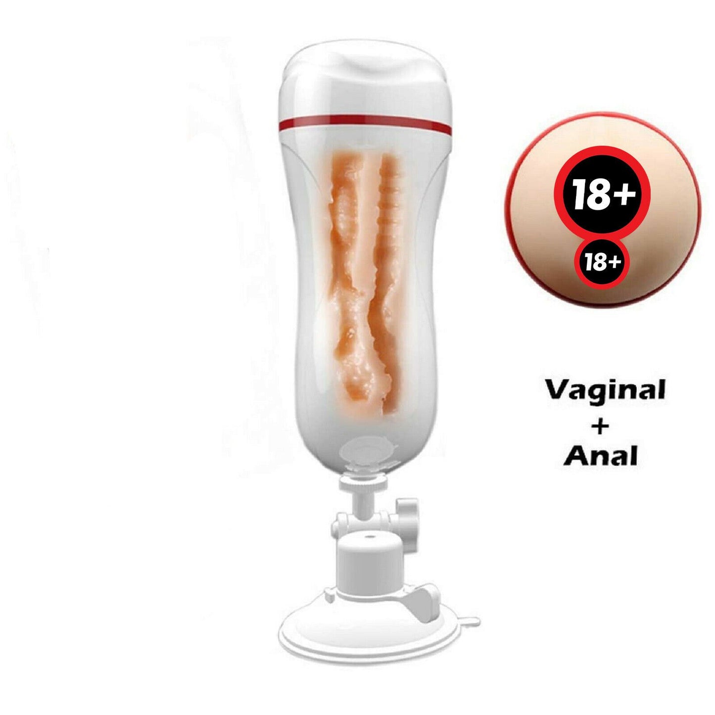 Male Masturbator Pussy Anal Oral Stroker Hands Free Vagina Suction Cup Sex Toy