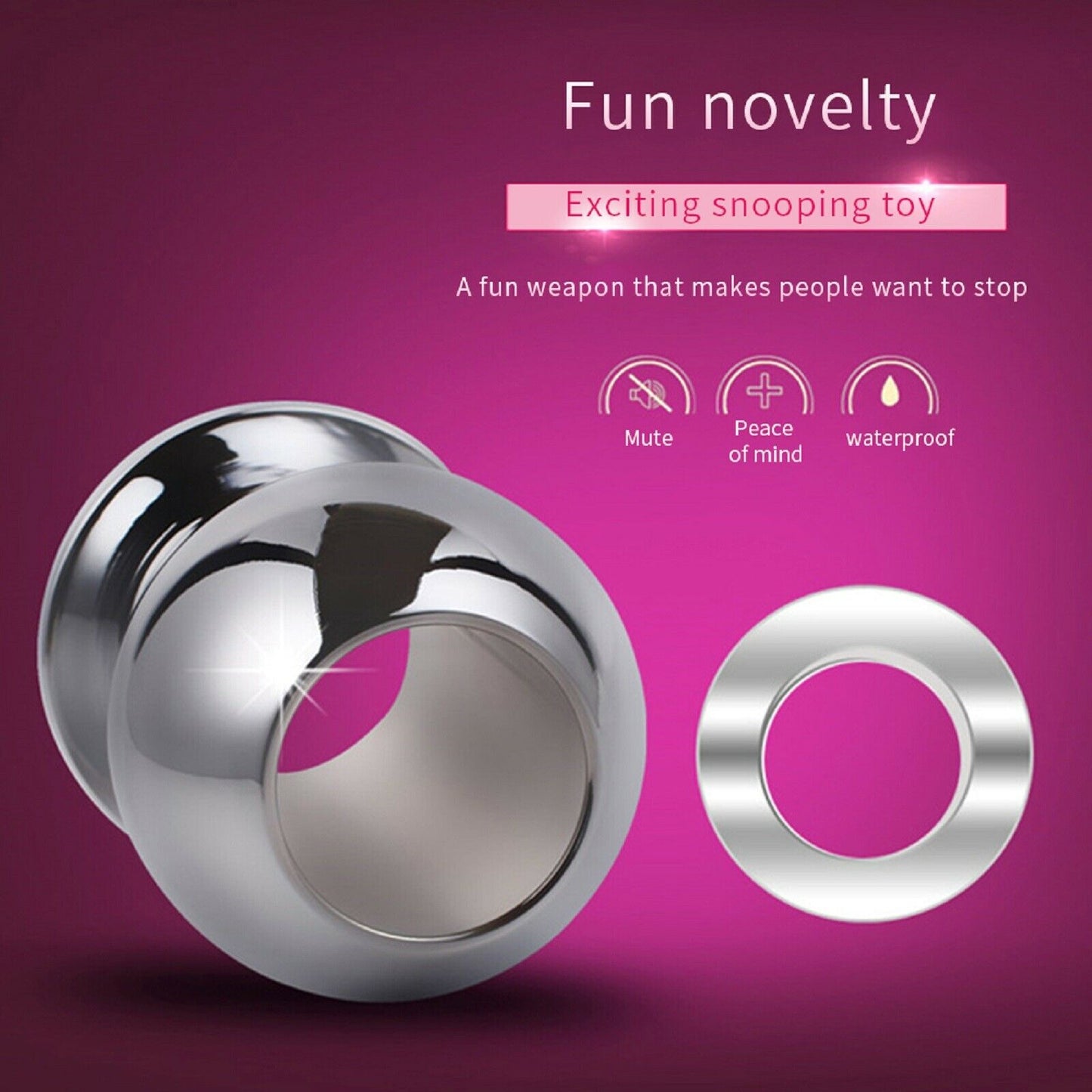 Hollow Steel Anal Butt Plug Dildo Speculum Dilator Stretcher Peephole Sex Toy