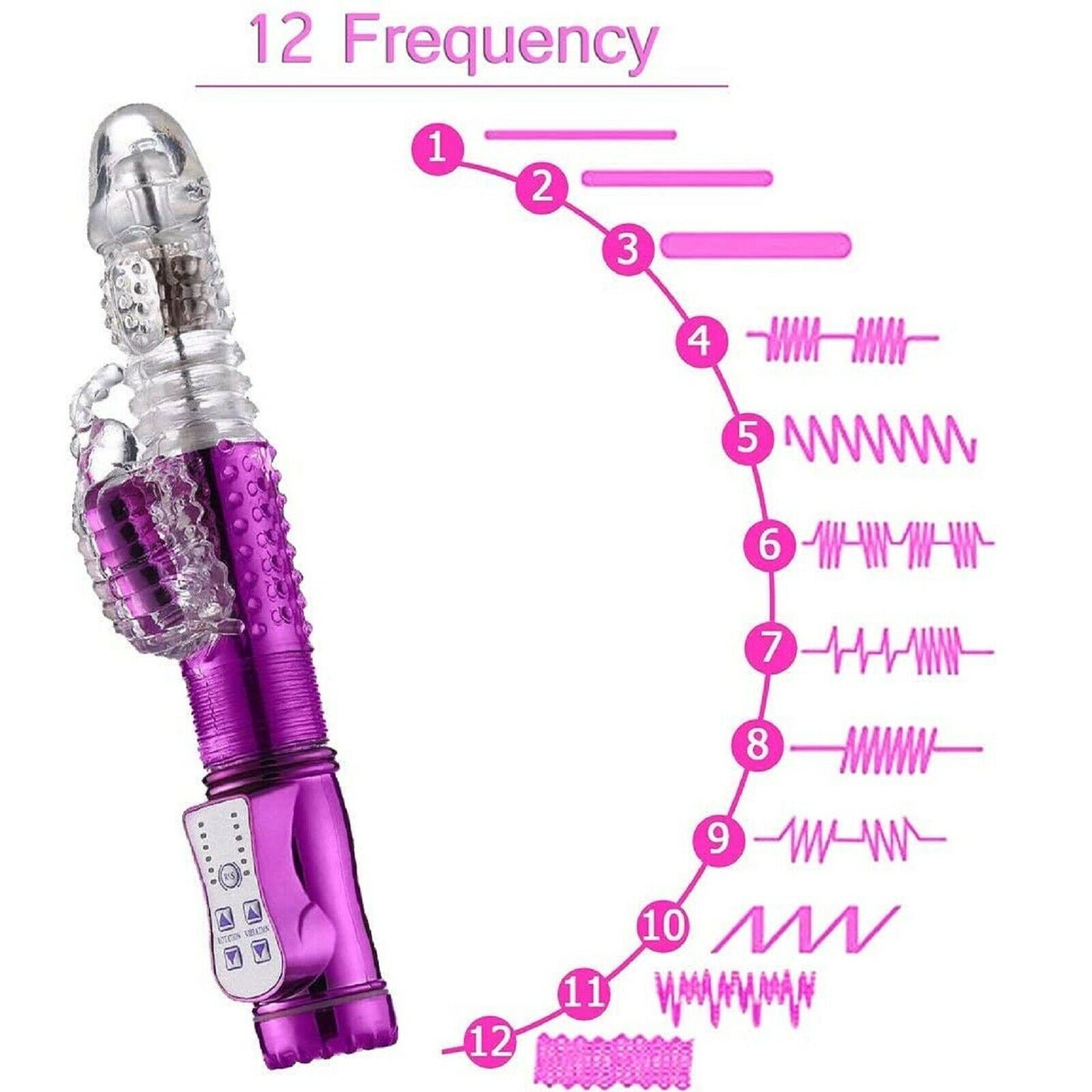 10" Thrusting Dildo Dong Rabbit Vibrator Rotating Telescopic G Spot Clit Sex Toy