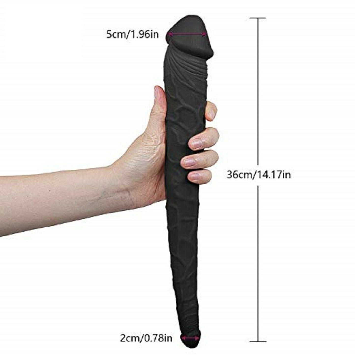 14 Inch Double Ended Dildo Dong Realistic Veined Shaft Penis Cock Adult Sex Toy