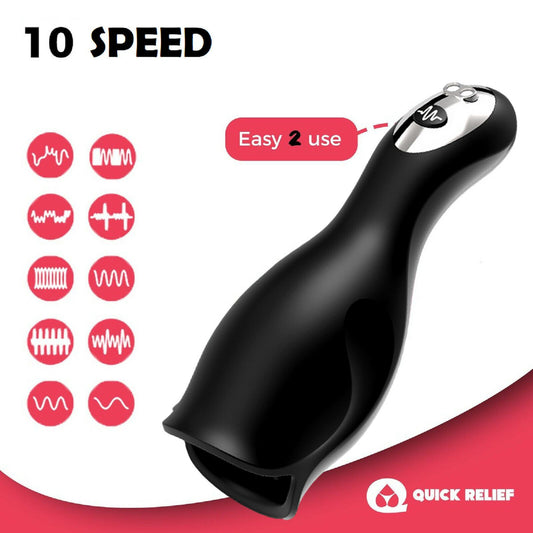 Penis Vibrator Stroker Glans Trainer Vibrating Male Masturbator USB Sex Toy