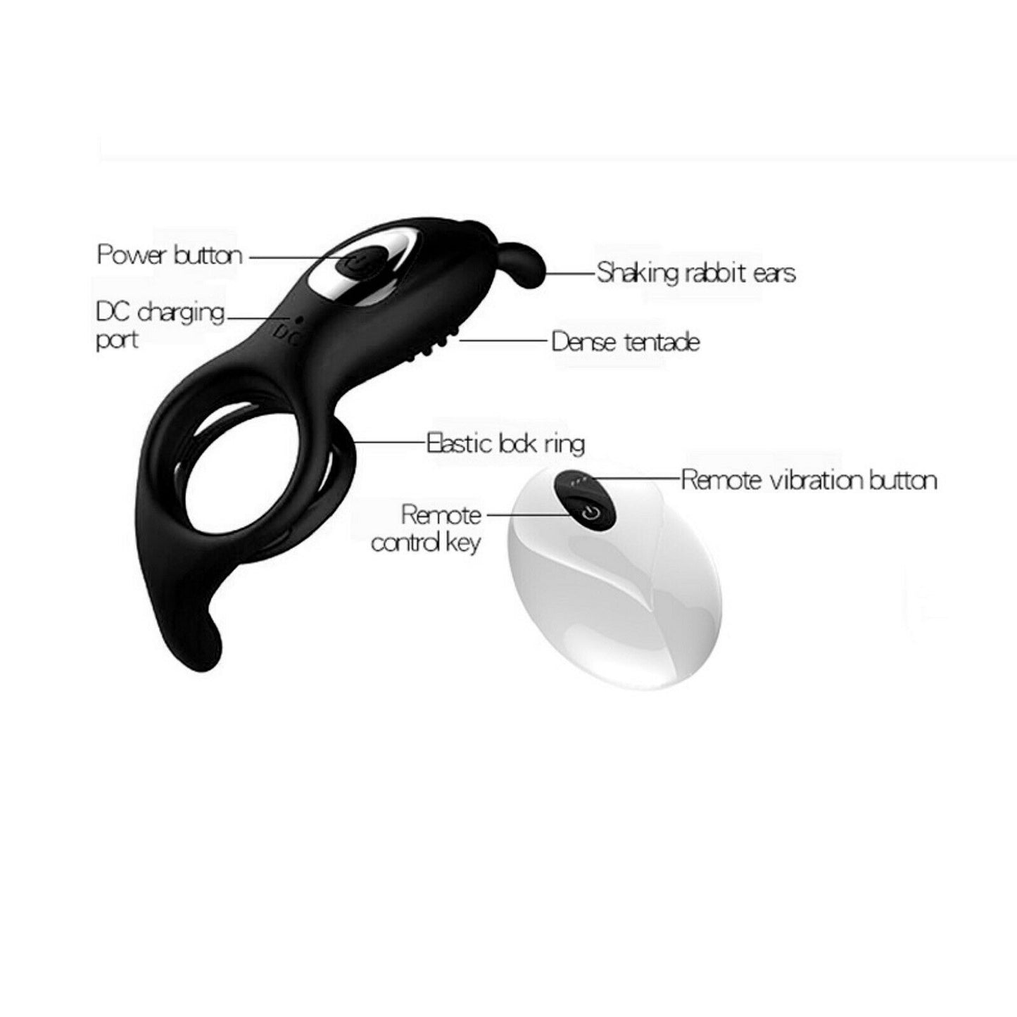 Vibrating Cock Ring Penis USB Dildo Couples Vibe Clit Vibrator Wearable Sex Toy