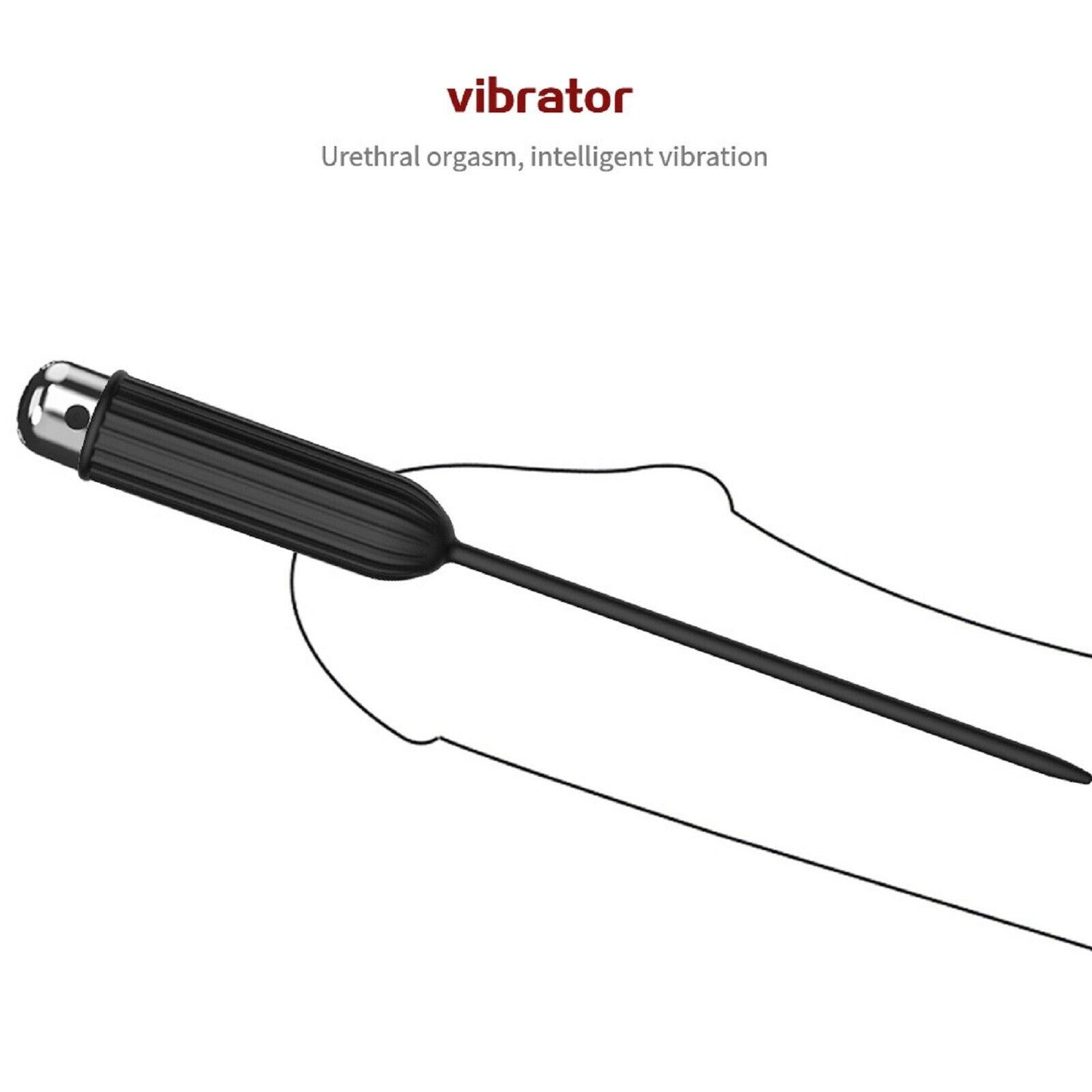 Vibrating Urethral Sound Male Masturbator Penis Plug Vibrator 10 Mode Sex Toy