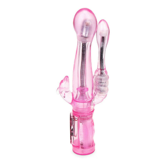 Double Vibrator Rabbit Dildo Anal Beads G-Spot Penetrator Clit Vibe Sex Toy NEW