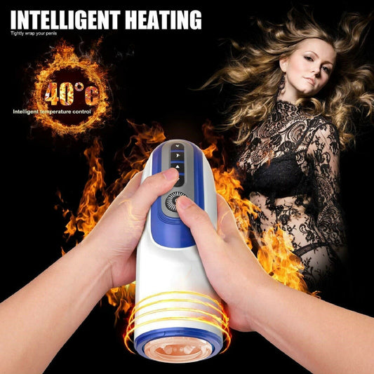 Male Masturbator Pussy Automatic Piston Hands Free Auto Strokers USB Sex Toy NEW
