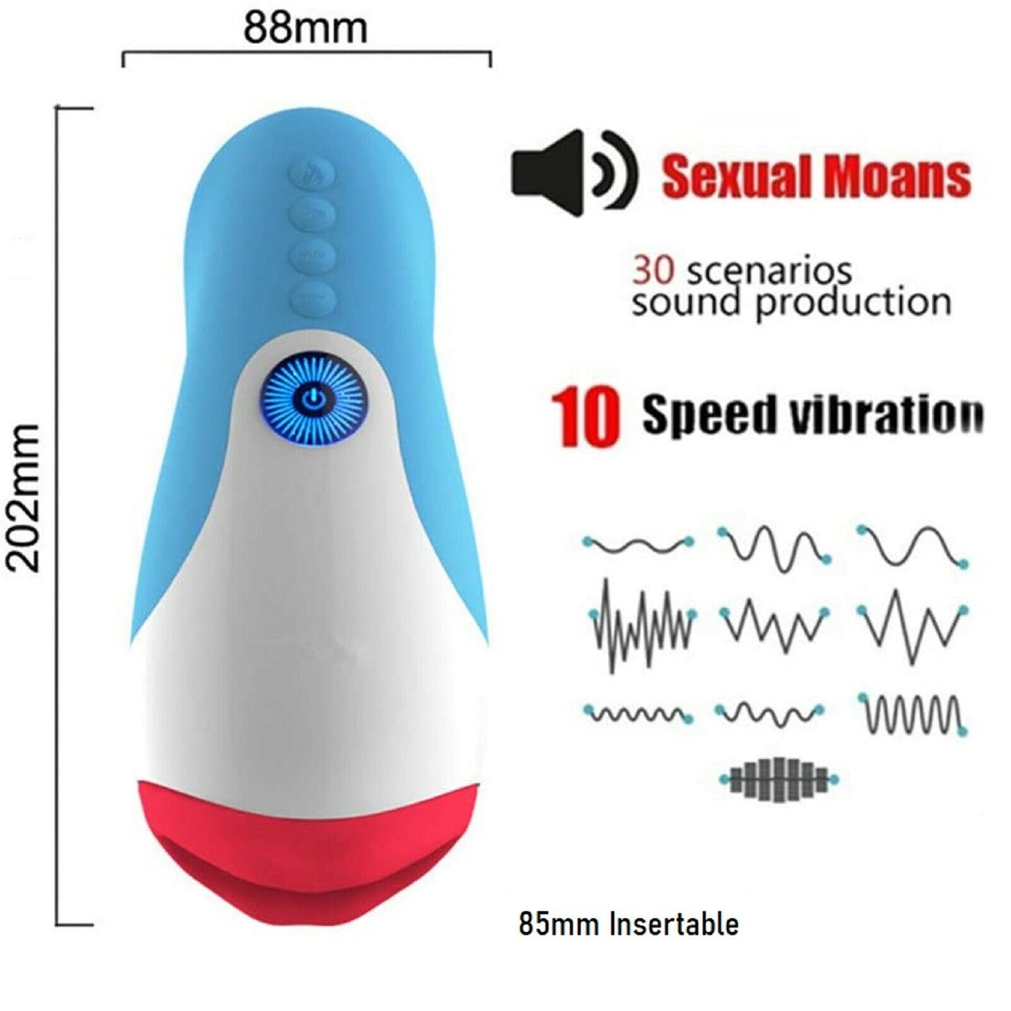 Vibrating Oral Sex Toy For Men Auto Stroker Cup Masturbator Male Masturbation