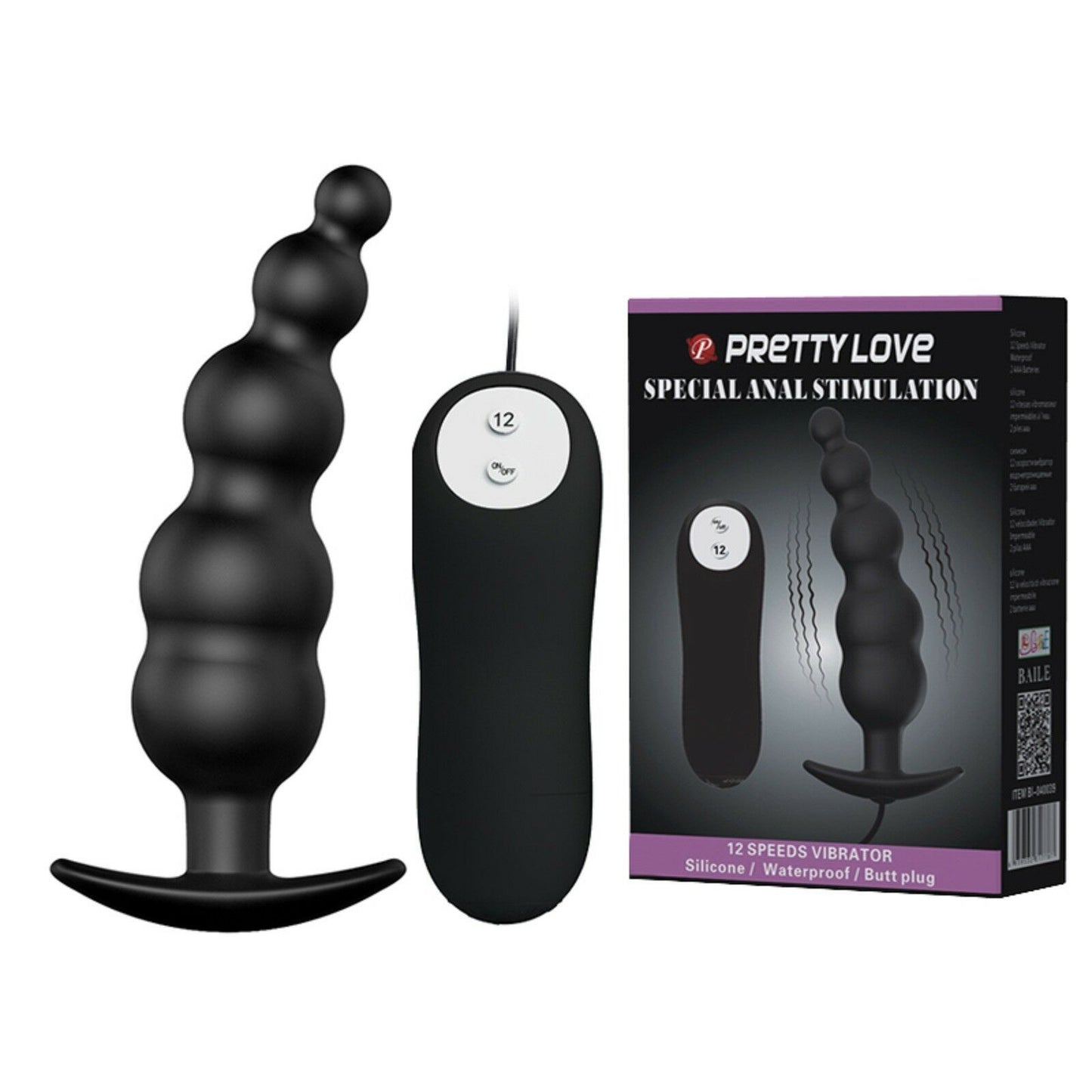 12 Speed G-Spot Prostate Male Vibrator Power Anal Bead Prostate Massager Sex Toy