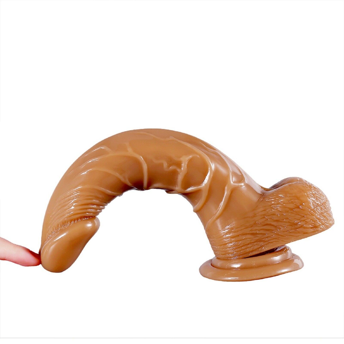 8.3" Dildo Dong Large Realistic Penis Cock Balls Viginal Suction Cup Sex Toy New