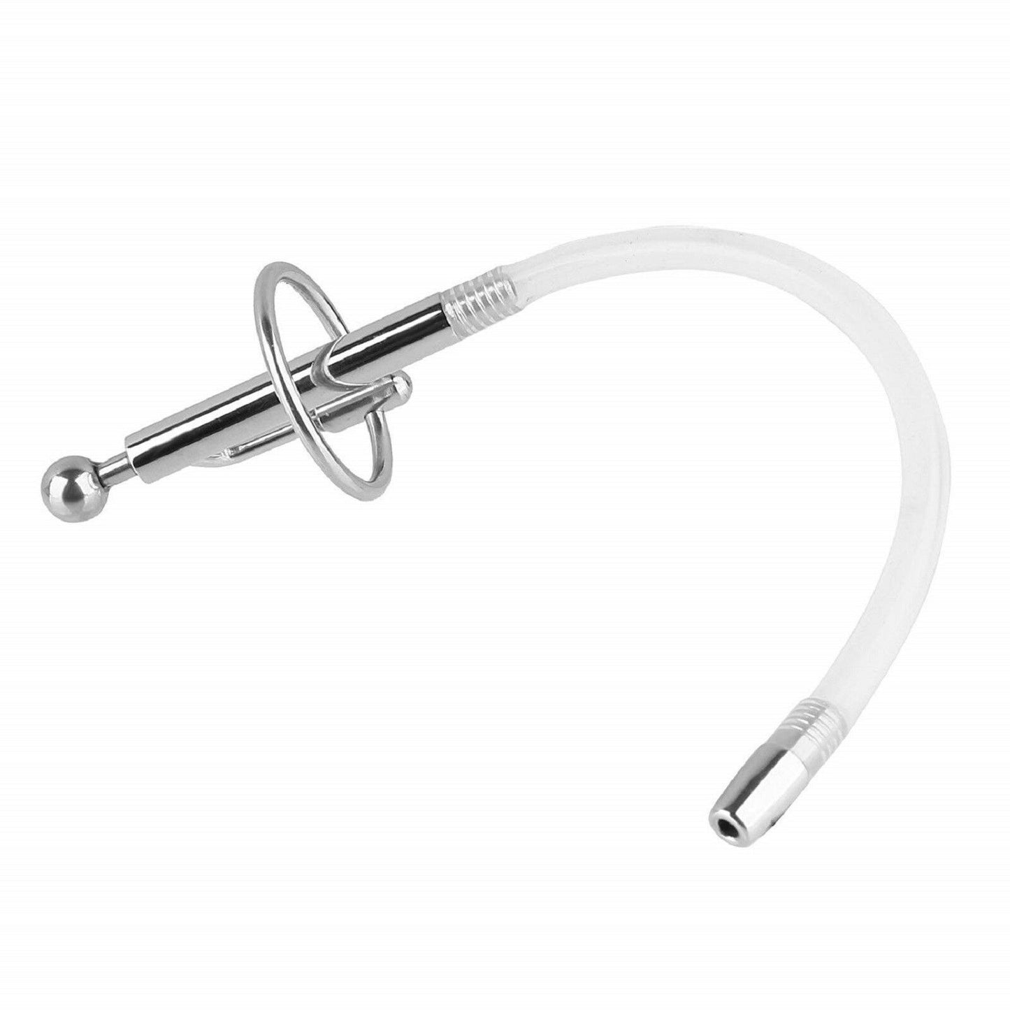 Stainless Steel Cum Thru Flexible Penis Plug Cock Ring Urethral Sound Catheter