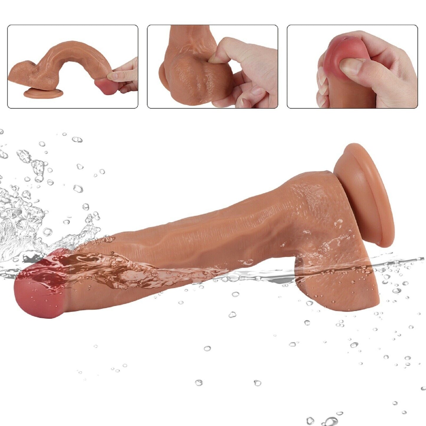 9.4" Large Ejaculating Squirting Dildo Dong Suction Cup Realistic Peins Sex Toy