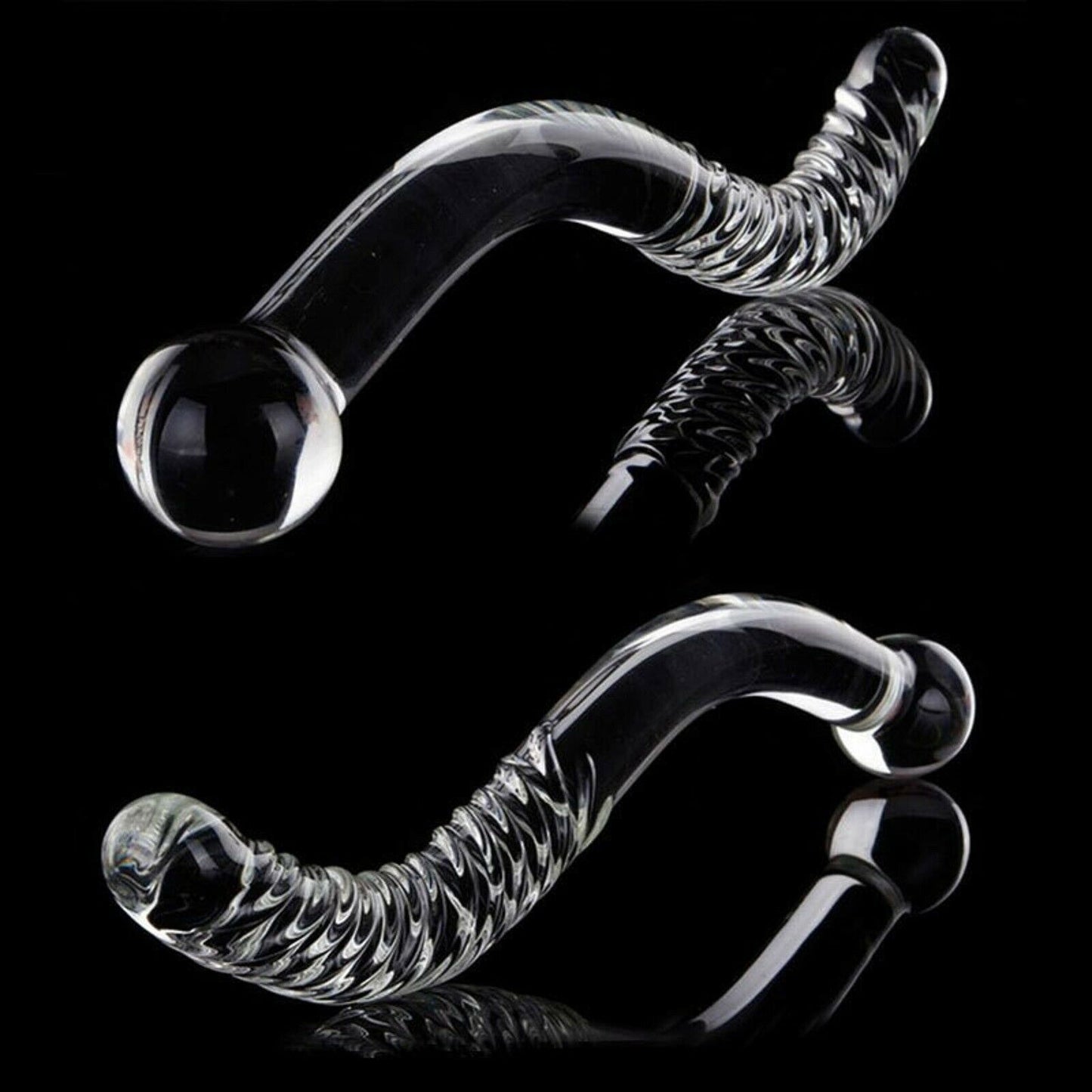 Extra Large Glass Dildo Dong Anal Chain Plug Prostate Massager Thruster Sex Toy