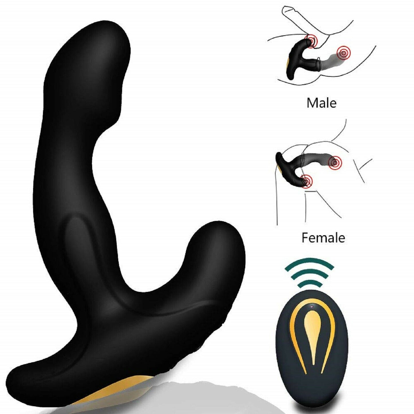 Male Vibrating Prostate Massager Remote Control Anal Plug Vibrator Mens Sex Toy