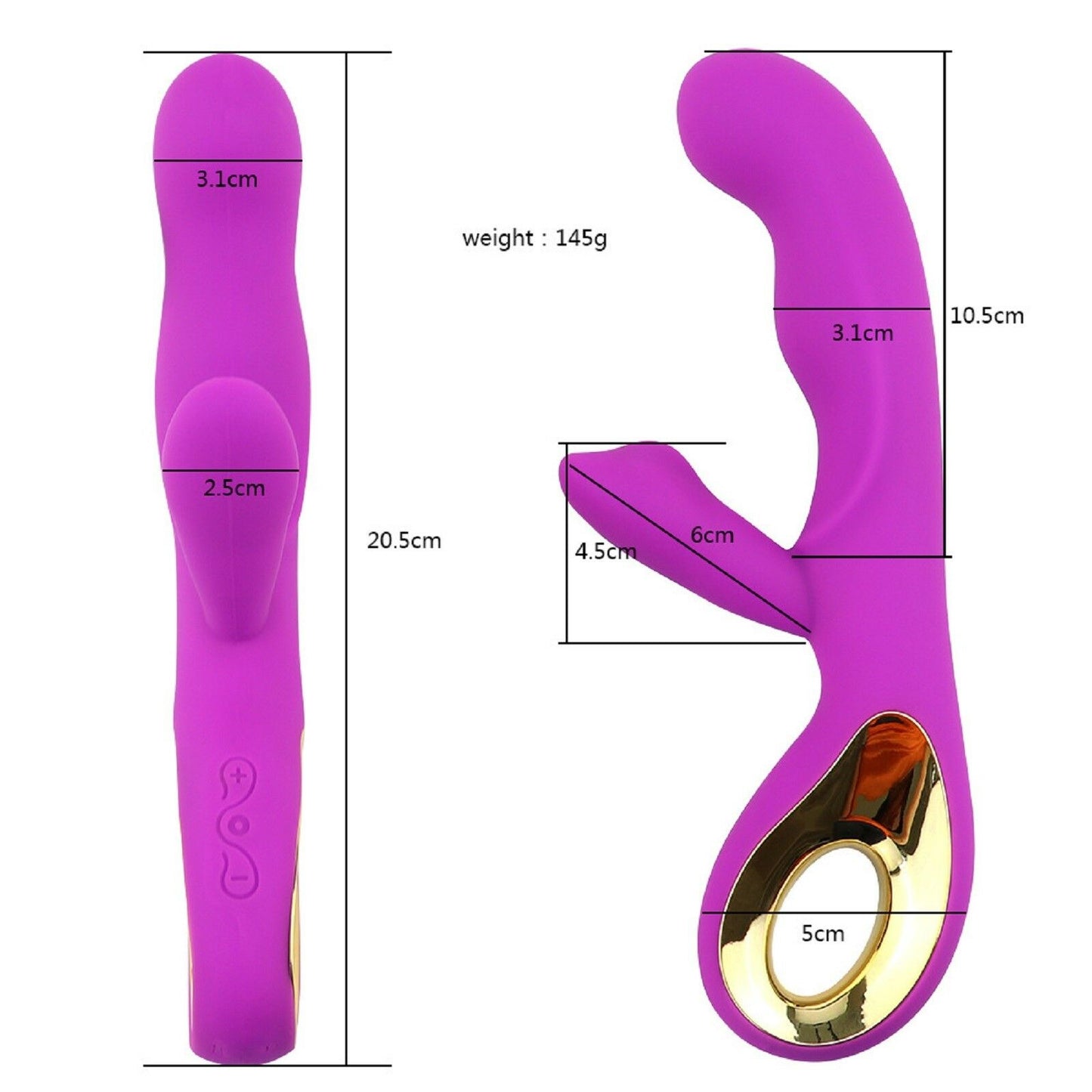 Rabbit Clit Vibrator Dildo G-Spot Clitoris Rechargeable Wand Female Anal Sex Toy