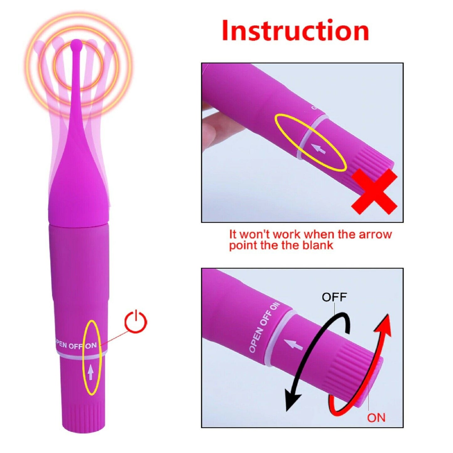 Wand Rabbit Vibrator Clitoral Stimulator Clit G Spot Bullet Dildo Sex Toy New