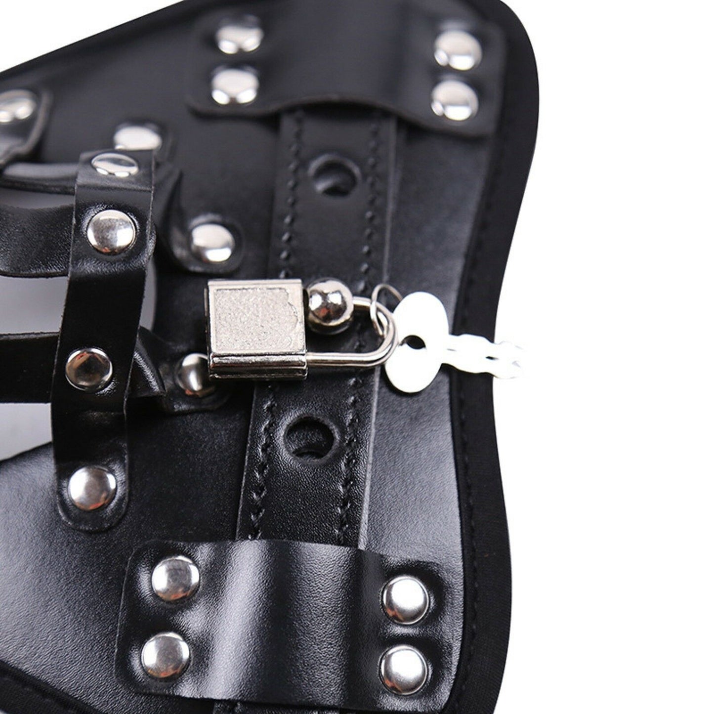 Male Chastity Cock Cage Belt Bondage BDSM G String Thong Faux Leather Sex Toy