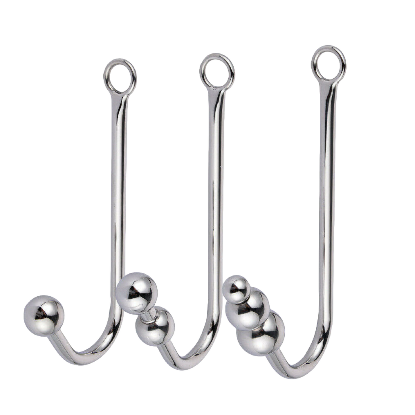 BDSM Anal Hook Large Fetish Beads Plug Steel Metal Bondage Restraint Sex Toy