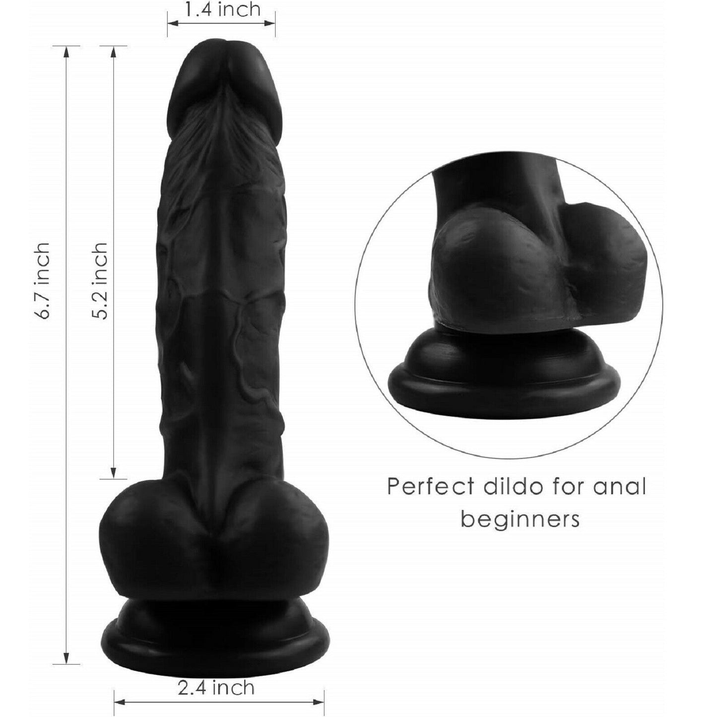 6.7" Dildo Dong Realistic Penis Cock Suction Cup Penis Silicone Adult Sex Toy
