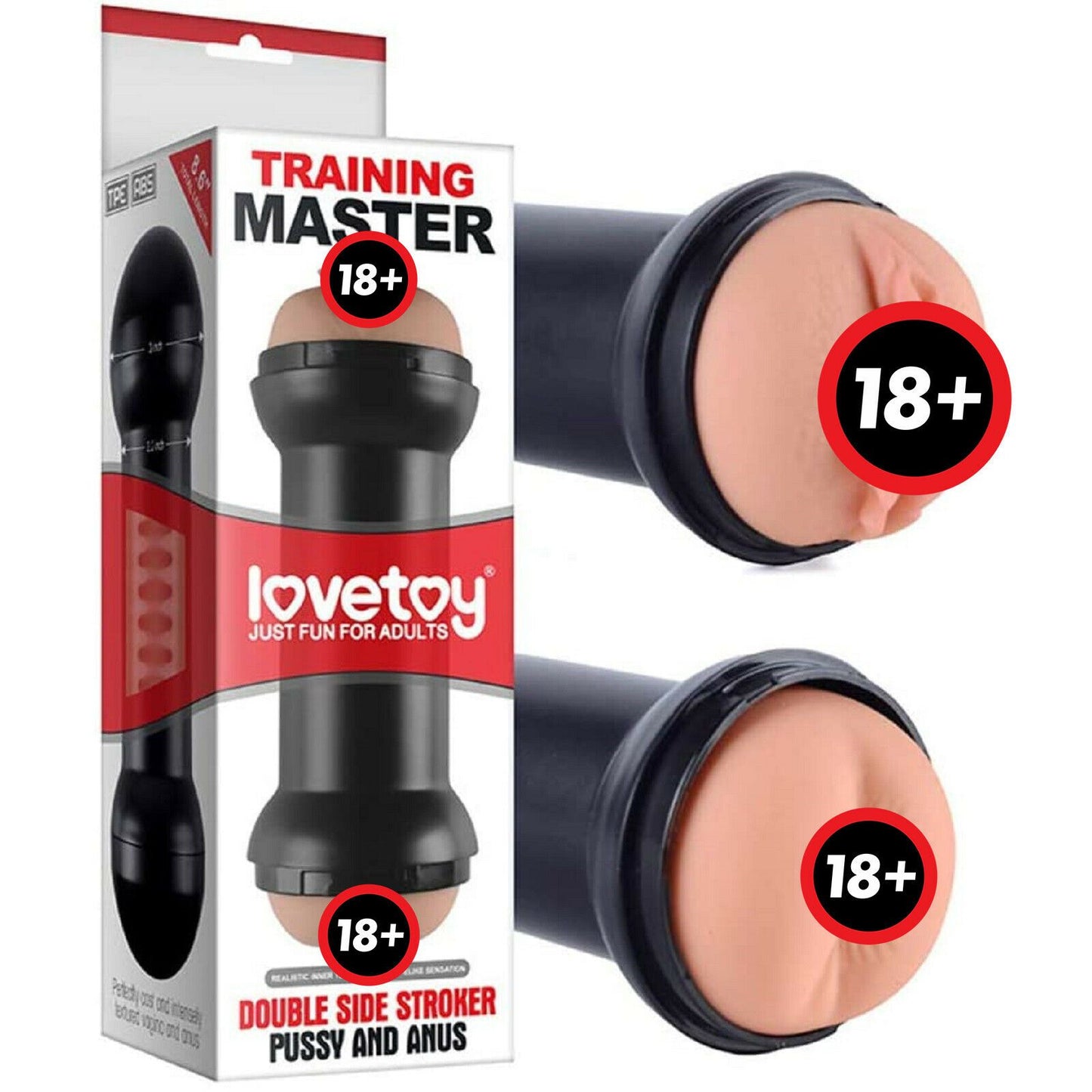 Male Masturbator Realistic Double Ended Pocket Pussy Stroker Anus Vagina Sex Toy