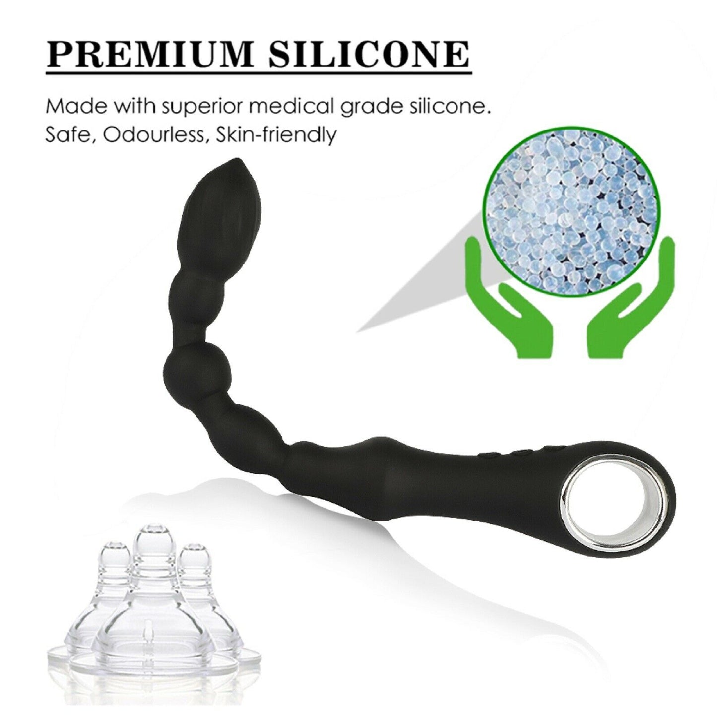 Prostate Massager Anal Beads Vibrator G-Spot Large  Butt Plug Dildo Men Sex Toy