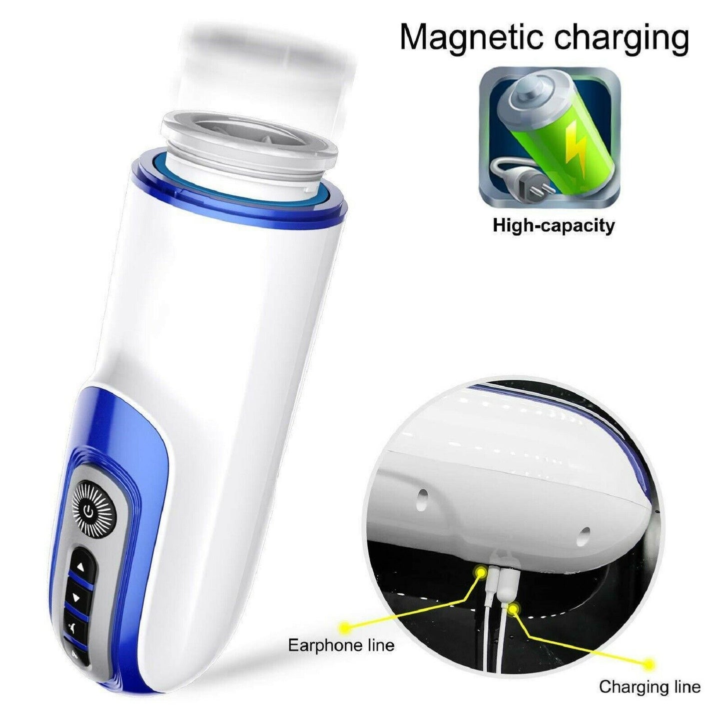 Male Masturbator Pussy Automatic Piston Hands Free Auto Strokers USB Sex Toy NEW