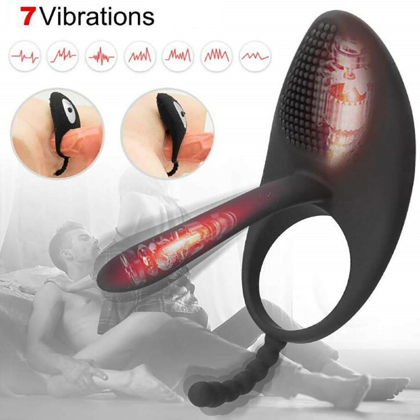 Vibrating Cock Ring Couples Vibe G-Spot Clit Penis Vibrator USB Massager Sex Toy