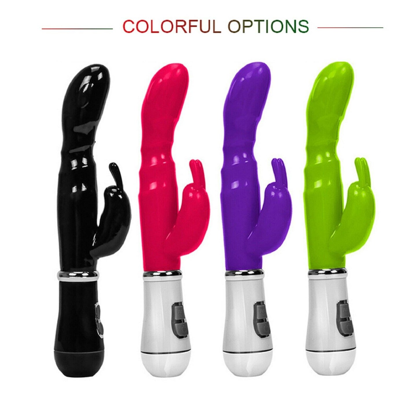 Rabbit Vibrator Dildo G-Spot Clitoris Vibe Dildo Wand Massager Female Sex Toy