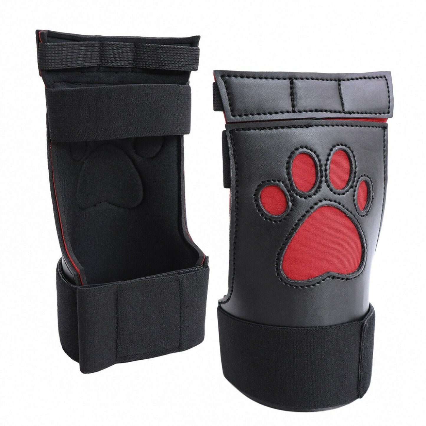 Puppy Pup Play Mittens Flax Leather Gloves Cosplay Fetish Paw Mitts Dress Up NEW