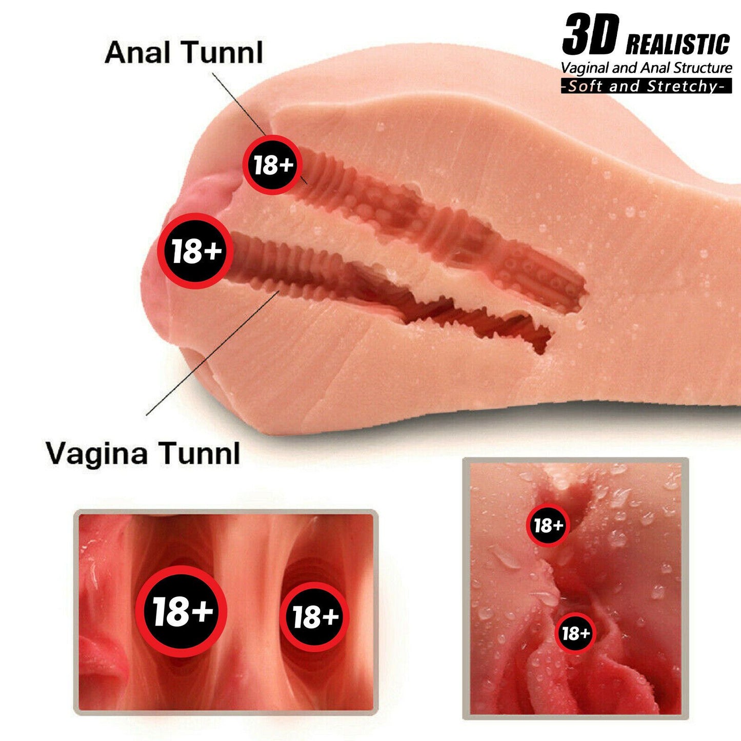 Male Masturbator Realistic Ass Pussy Sex Doll Masturbation Men Adult Sex Toy NEW