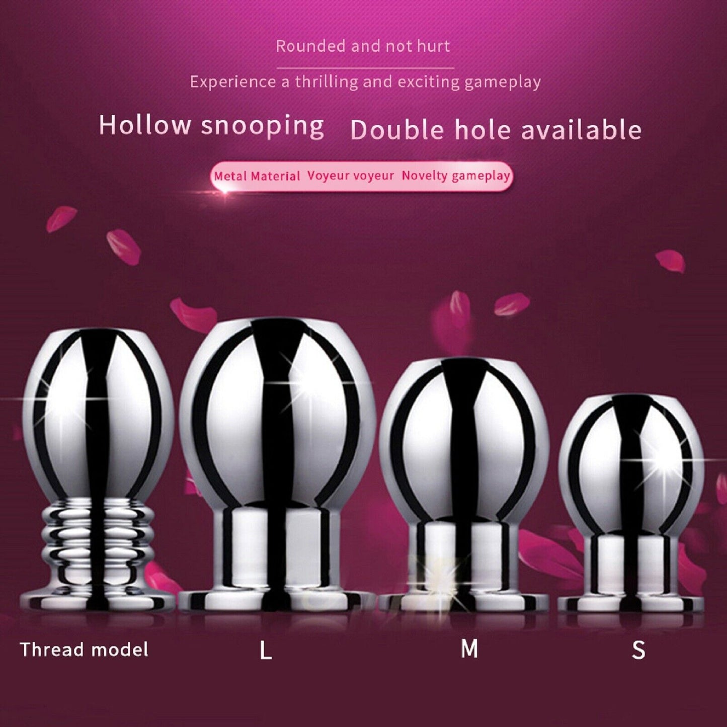 Hollow Steel Anal Butt Plug Dildo Speculum Dilator Stretcher Peephole Sex Toy