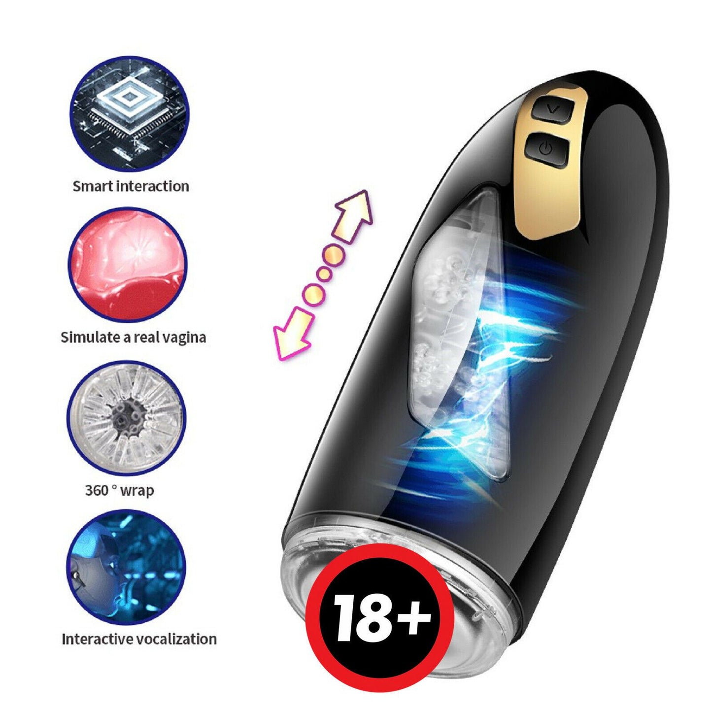 Auto Male Masturbator Pussy Automatic Telescopic Hands Free Masturbation Sex Toy