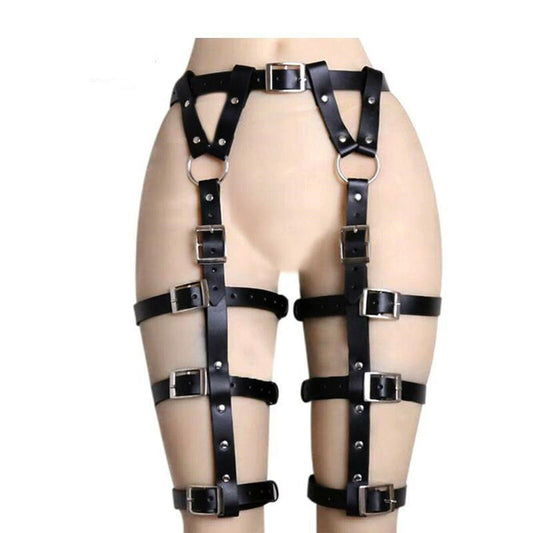 Faux Leather Body Harness Bondage Restraint Slave Waist Belt Leg BDSM Sex Toy