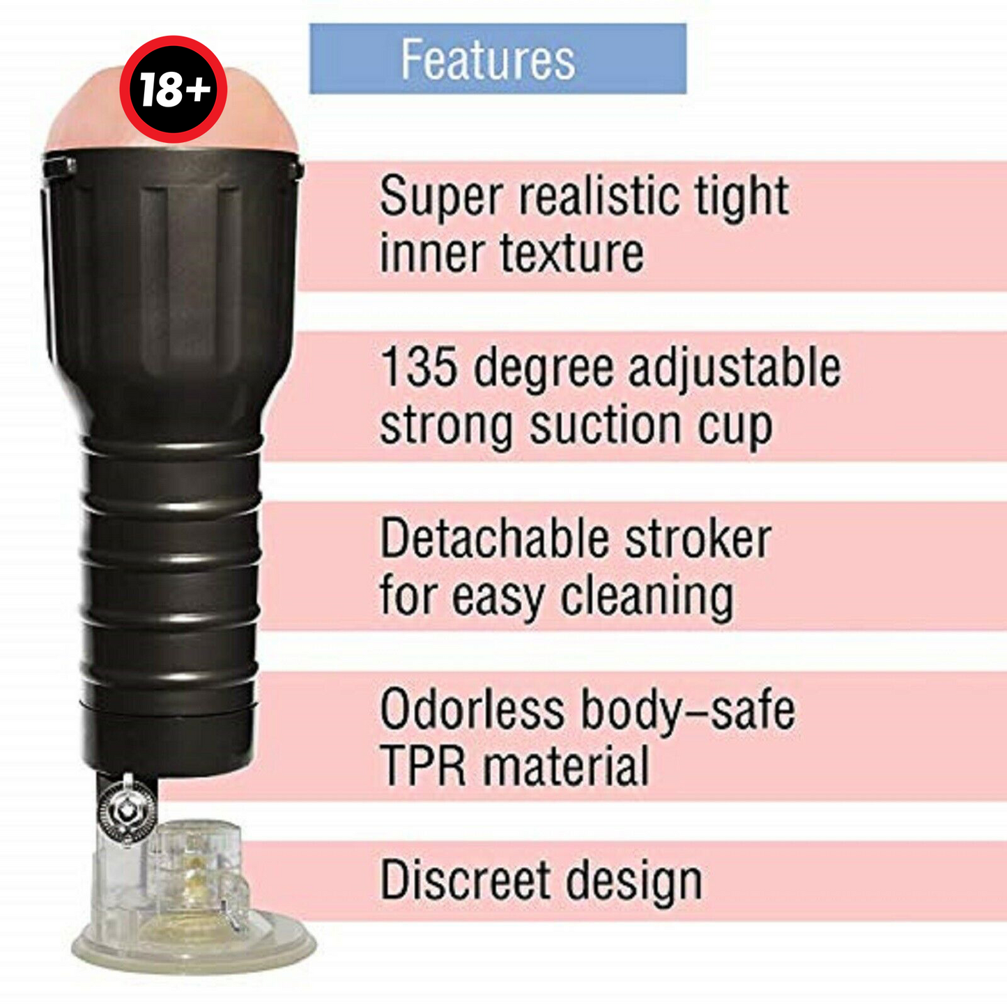 Male Masturbator Pussy Masturbation Cup Stroker Mens Hands Free Shower Sex Toy