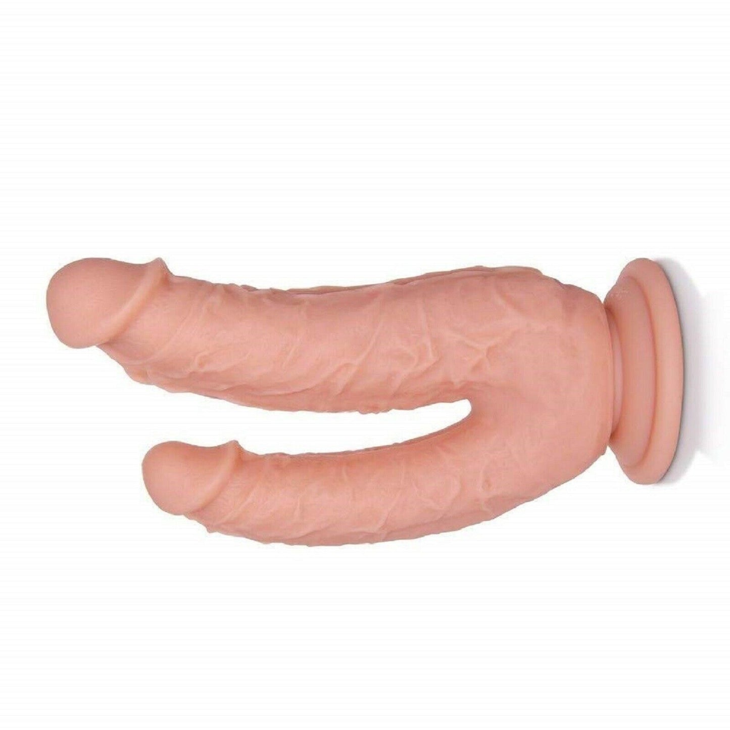 19+16cm Realistic Double Ended Dildo Dong Penetration Suction Cup Big Sex Toy
