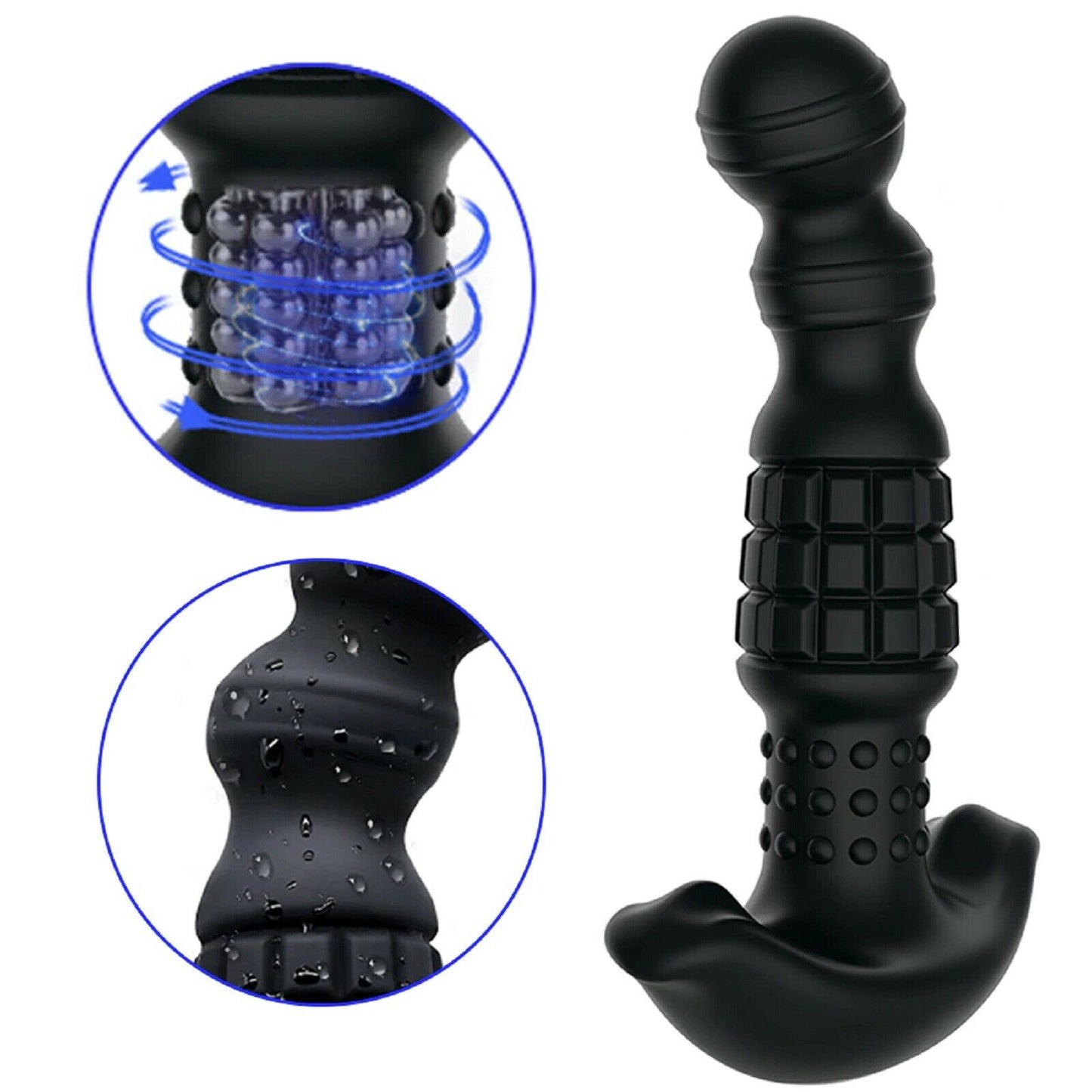 Male Vibrating Prostate Massager Remote Large Anal Plug Vibrator Mens Sex Toy