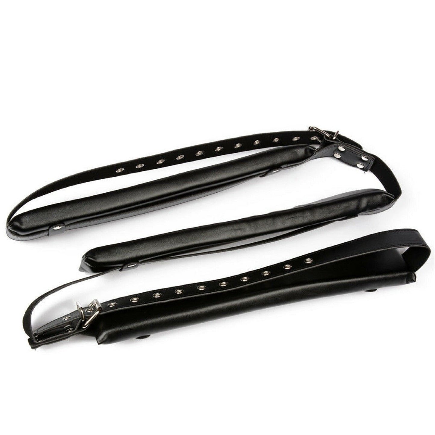 BDSM Fetish Set Bondage Restraint Neck Leg Open Strap PU Leather Adult Sex Toy