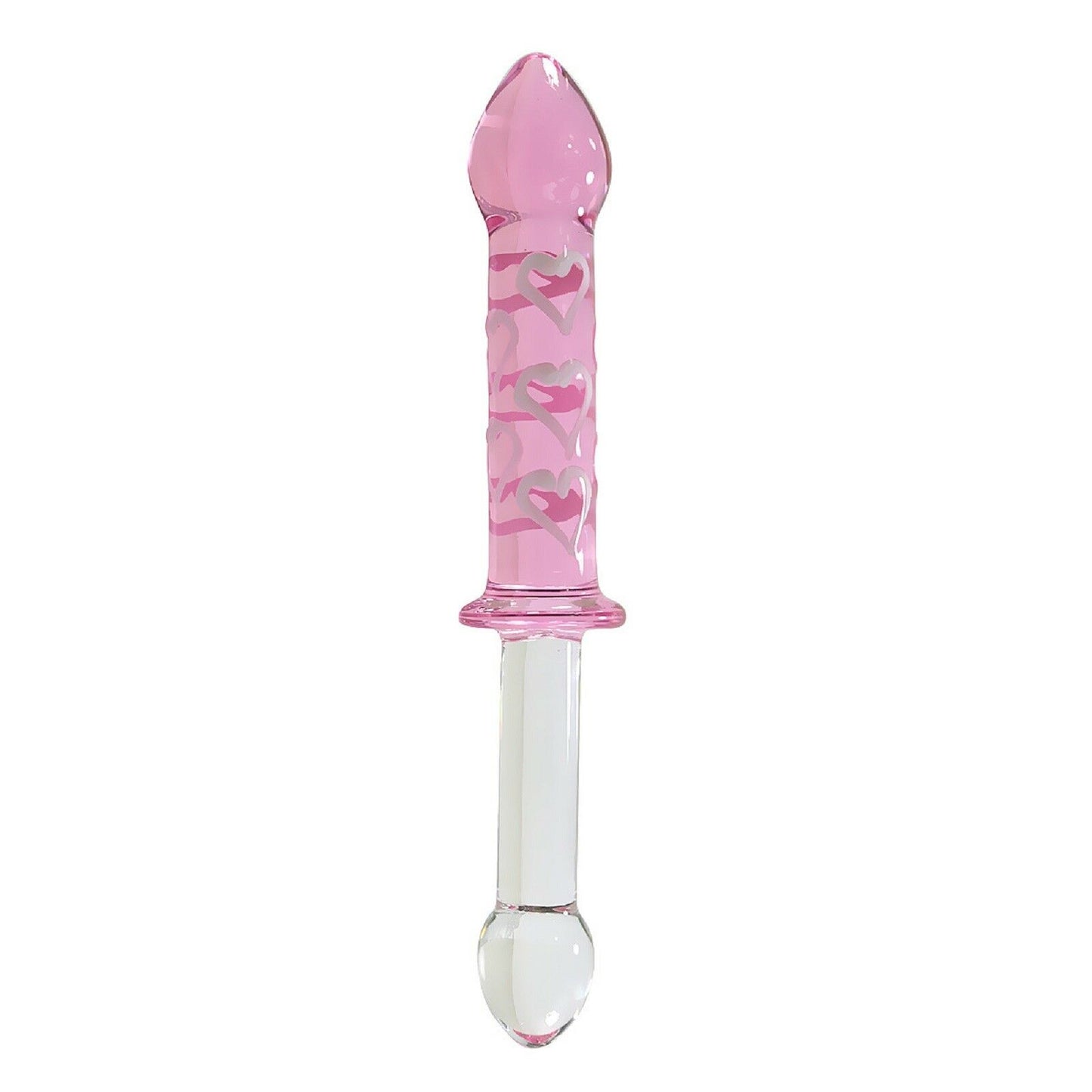 23cm Crystal Glass Dildo Dong Heart Thruster Anal Plug Beads Butt Plug Sex Toy