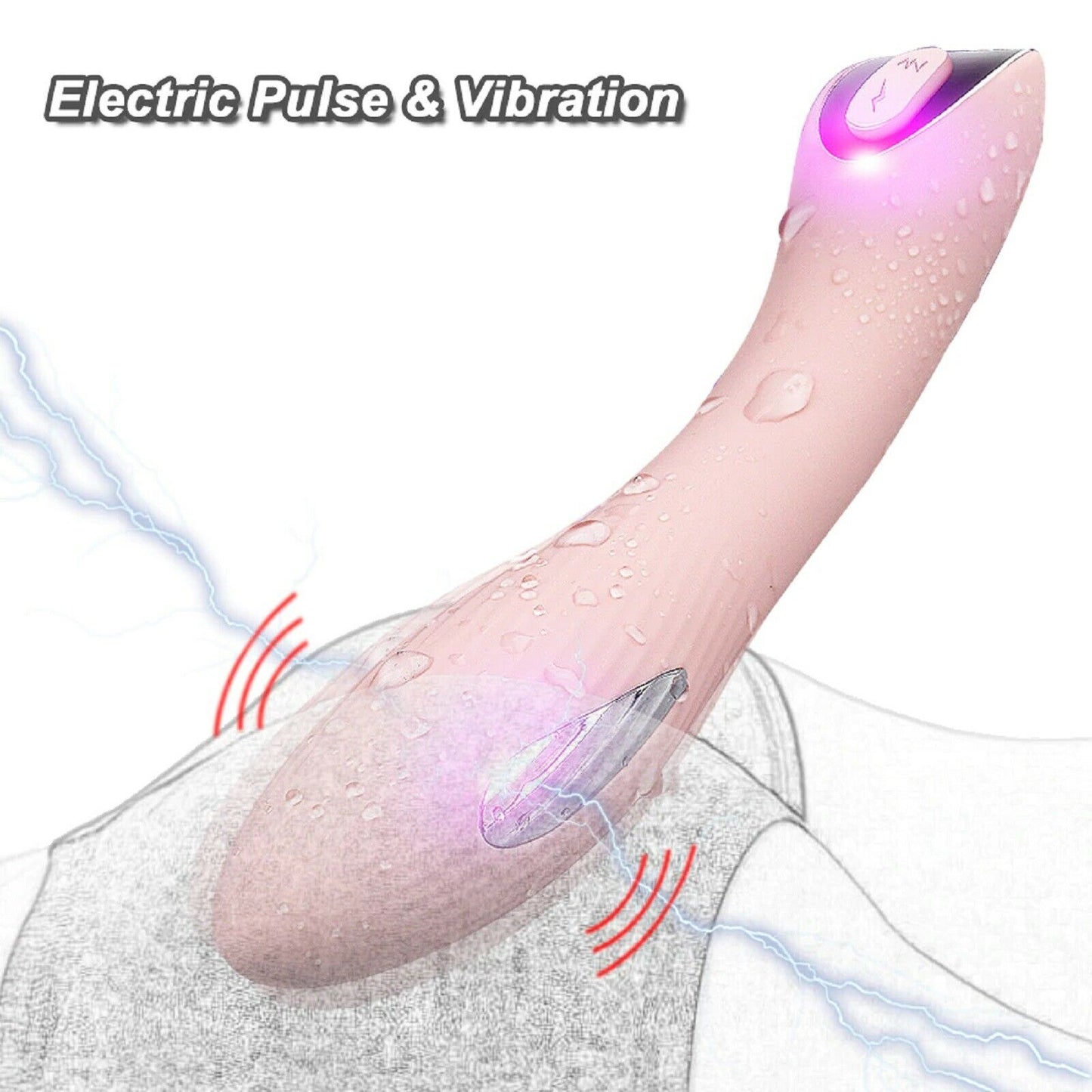Electric Shock E-Stim Vibrator Rechargeable Electro Dildo Pulse Female Sex Toy