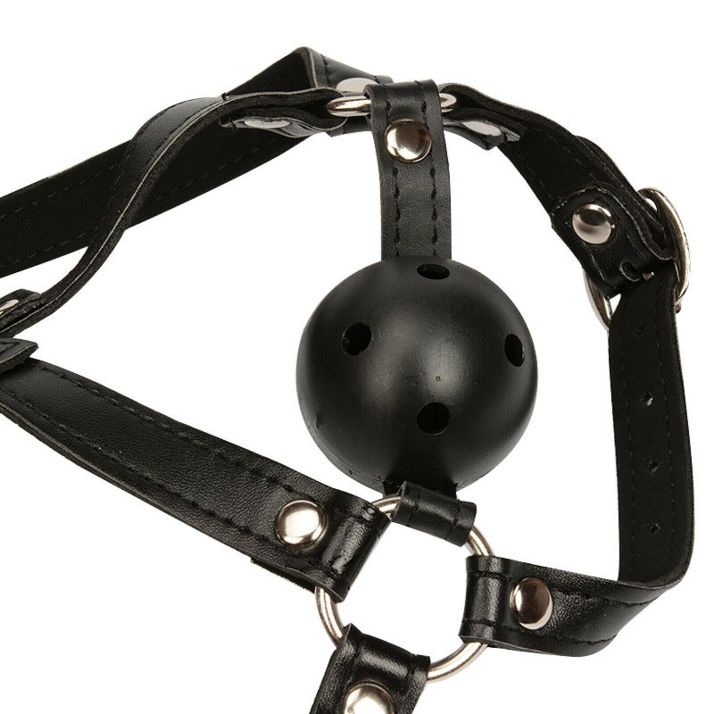 BDSM Bondage Mouth Gag Ball Blindfold Fetish Set Full Head Harness Sex Toy NEW