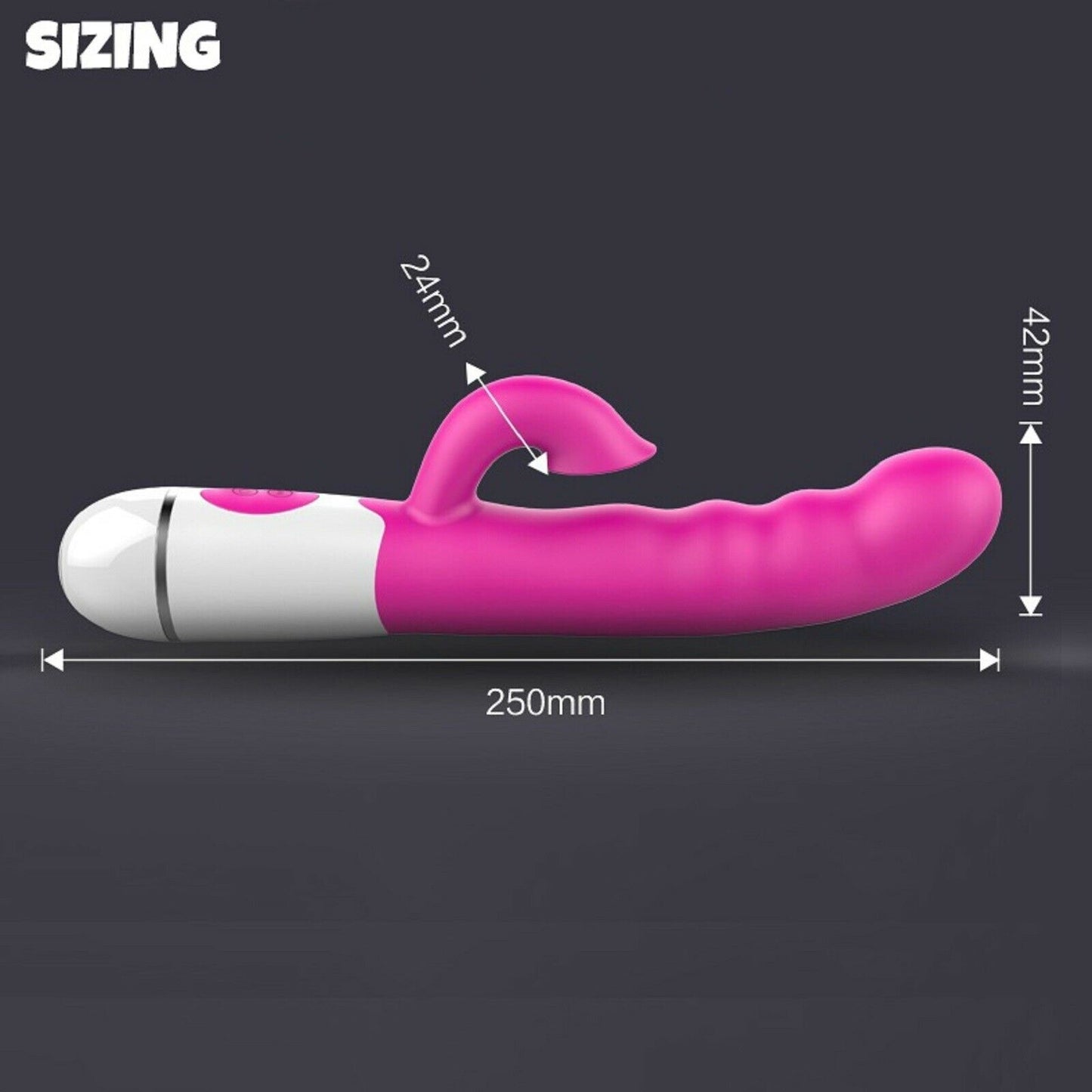 10" Large Rabbit Vibrator Big Dildo Clit G-spot Clit Stimulator Female Sex Toy