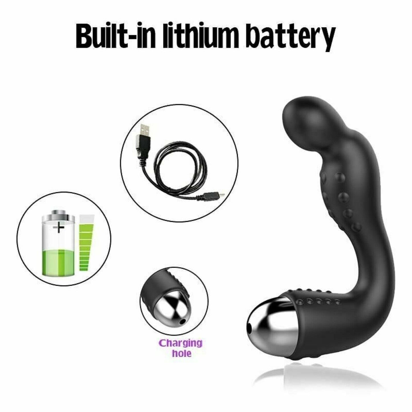 Prostate Massager Mens Female Vibrator Anal Plug USB Rechargeable Dildo Sex Toy
