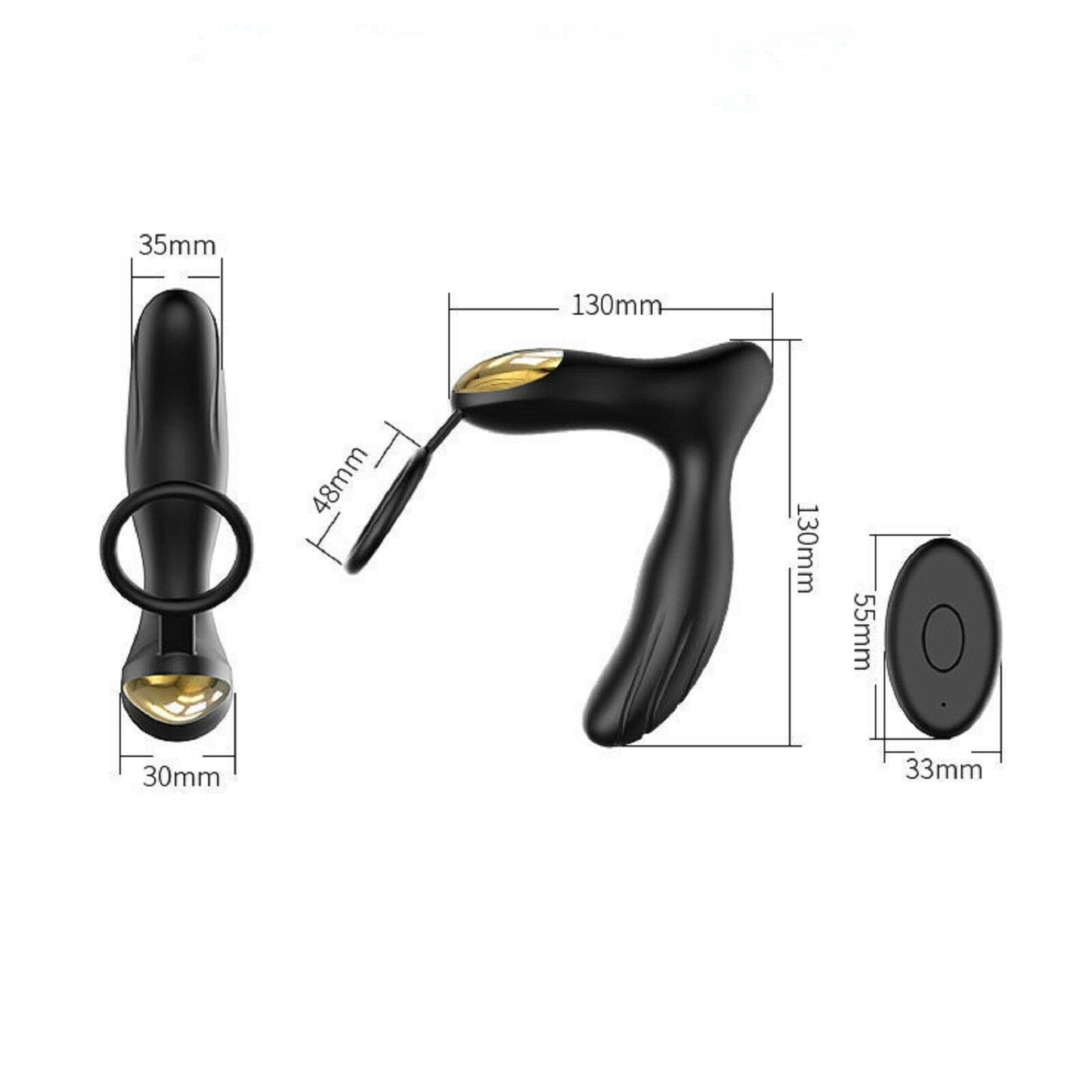 Vibrating Prostate Massager Remote Male Anal Butt Plug Vibrator Mens USB Sex Toy