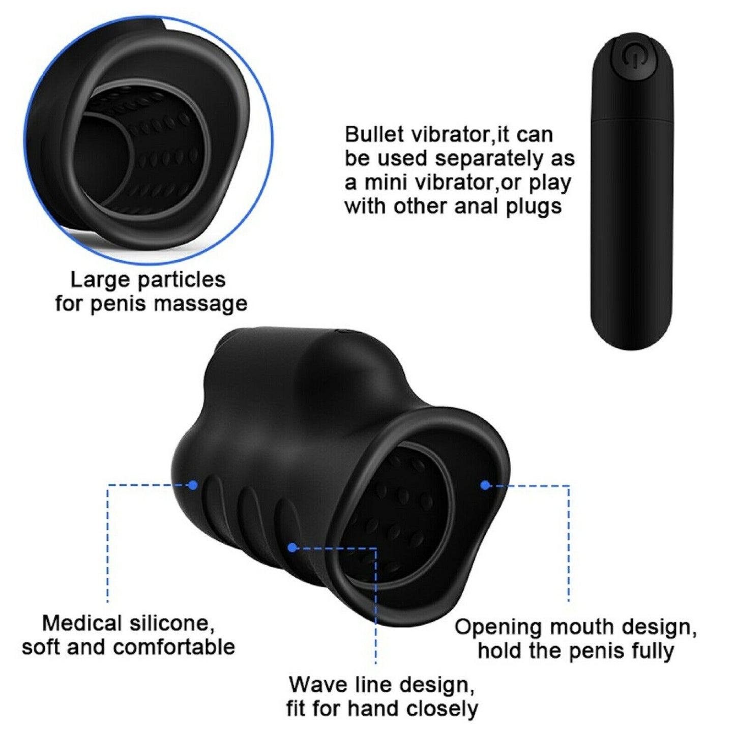 Vibrating Male Masturbator Stroker Rechargeable Penis Vibrator Trainer Sex Toy