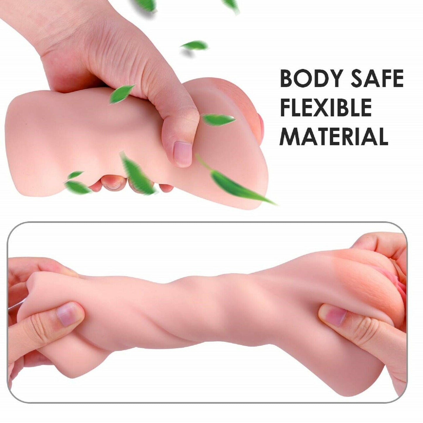 Male Masturbator Realistic Pocket Pussy Vagina Hand Held Stroker Sex Toy Cup NEW
