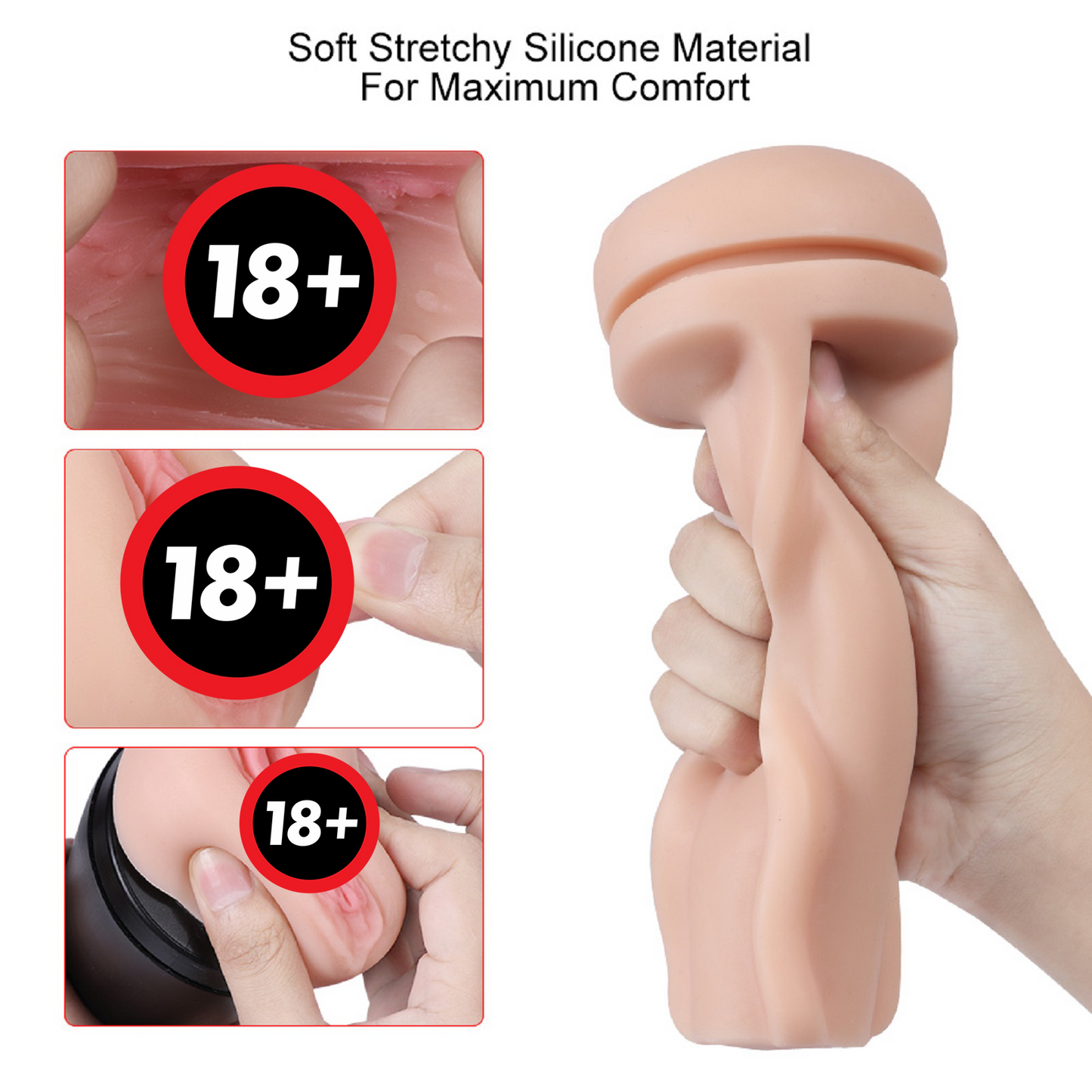 Vibrating Male Auto Masturbator Pussy Stroker Rechargeable Realistic Men Sex Toy