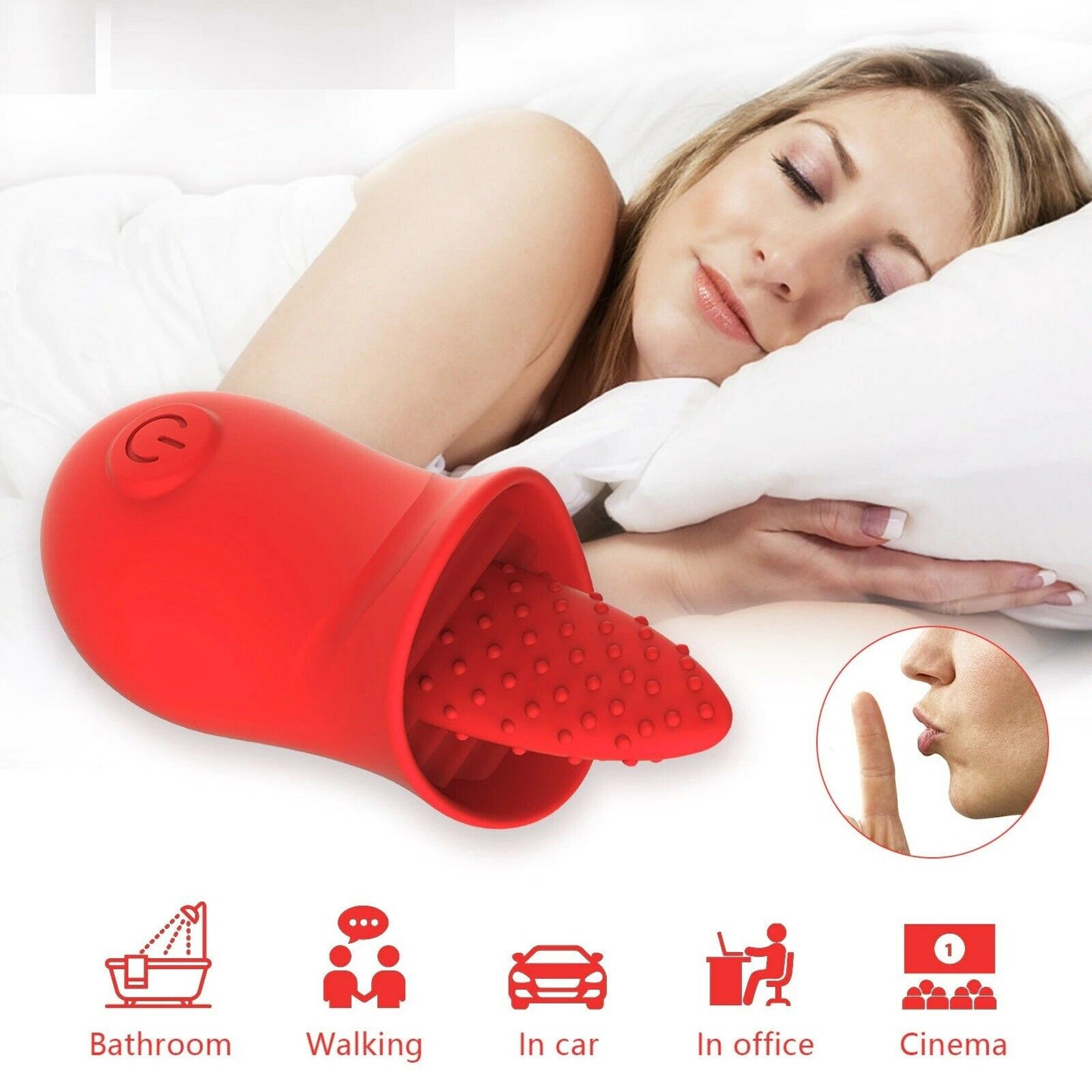USB Licking Tongue Vibrator Clitoral Stimulator Nipple Clit Rechargeable Sex Toy