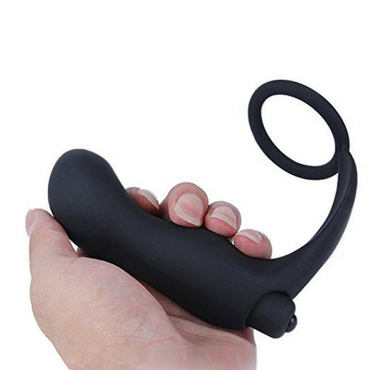 Mens Vibrating Prostate Massager Cock Ring Anal Butt Plug Delay Vibrator Sex Toy
